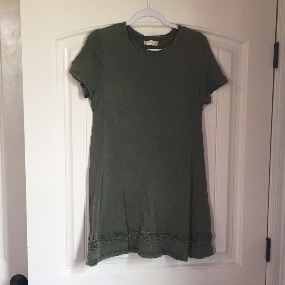olive green t-shirt dress